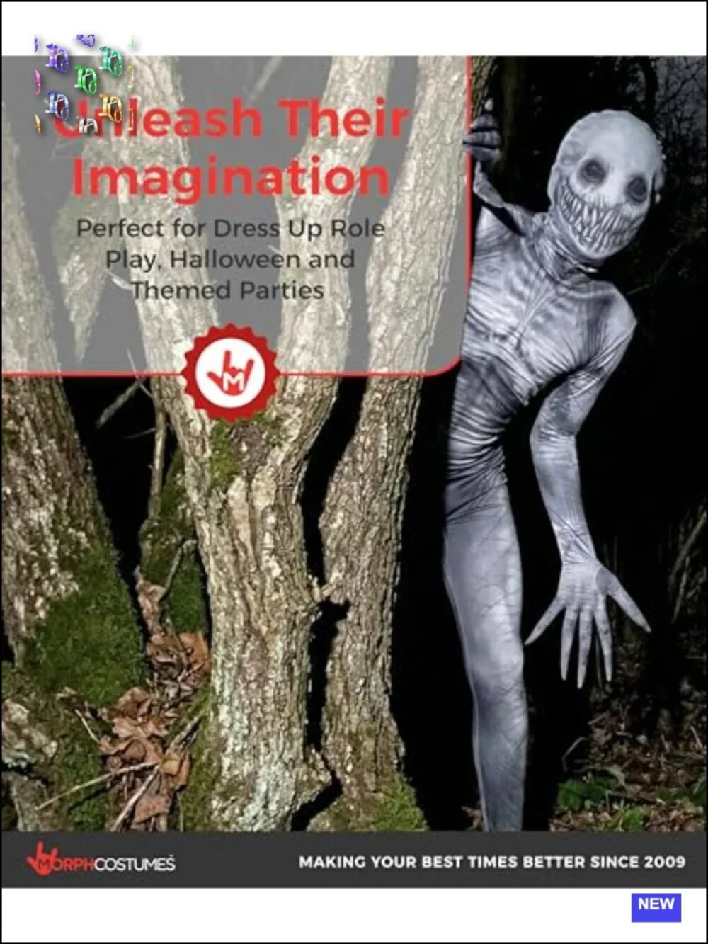 Kids Horror Halloween Costume - The Rake Full Body Hooded Morphsuit